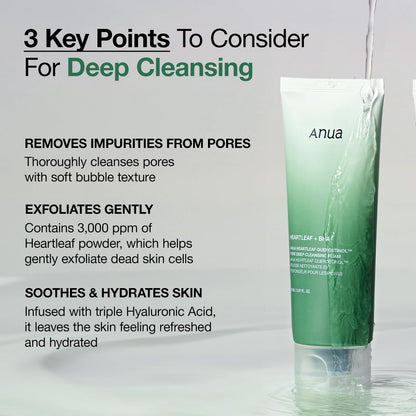 Anua Heartleaf quercentinol pore deep cleansing foam 150 ml